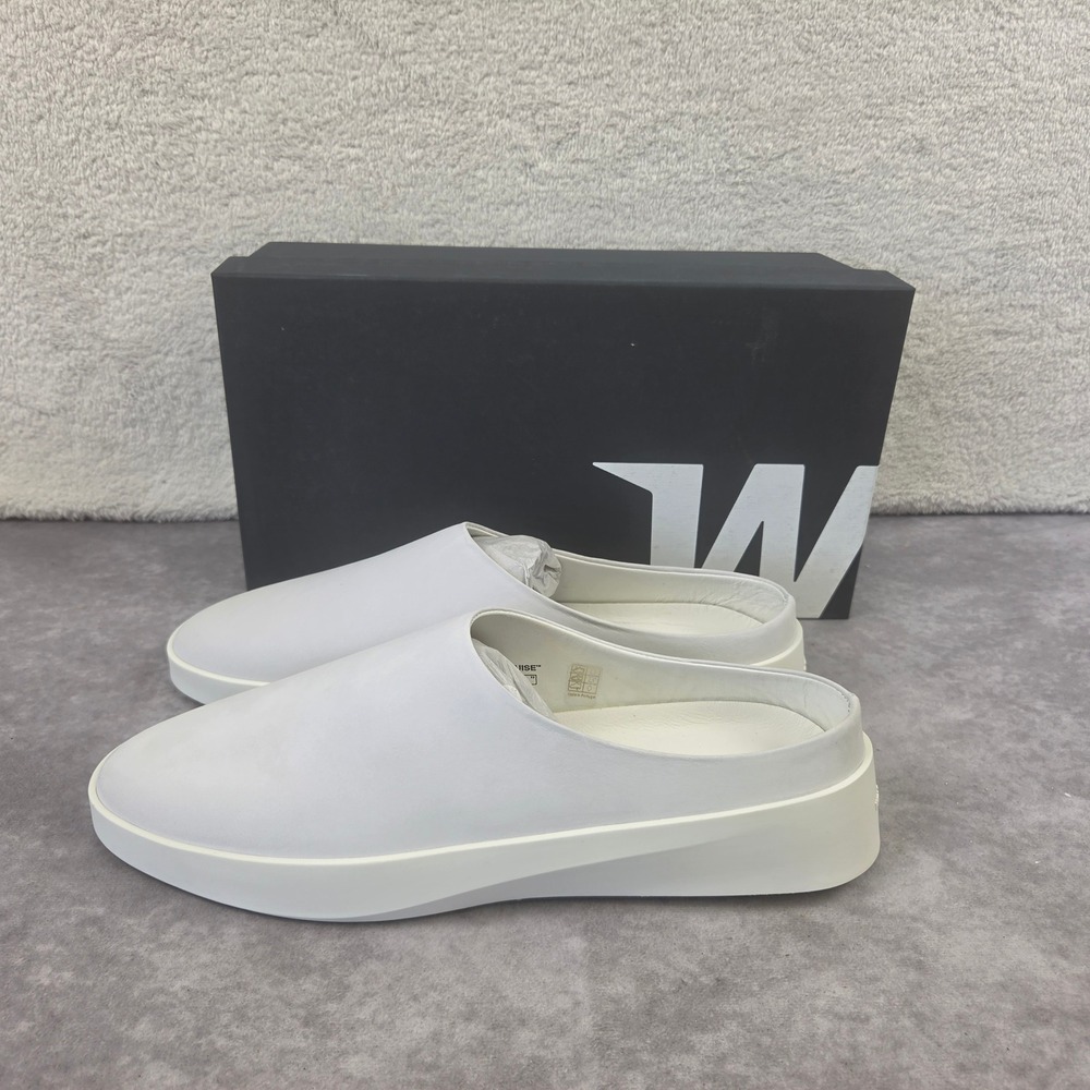 Wolf & Shepherd Cruise Mule Brilt White Nubuck Leather Mens 12 MFT-0110-101-D120